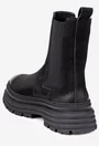 Ghete dama NUR negre din piele nabuc tip slip-on