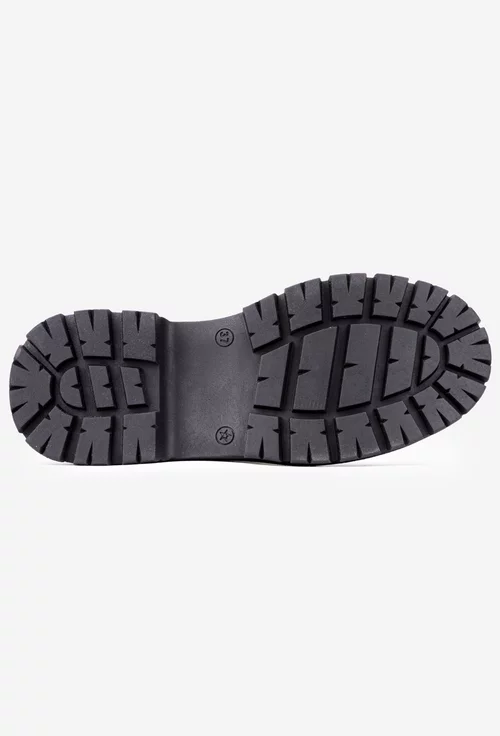 Ghete dama NUR negre din piele nabuc tip slip-on