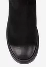 Ghete dama NUR negre din piele nabuc tip slip-on