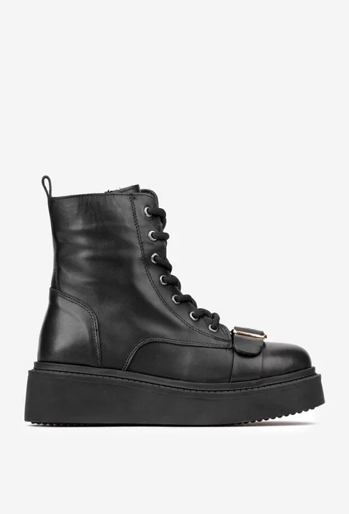 Ghete dama NUR negre din piele naturala