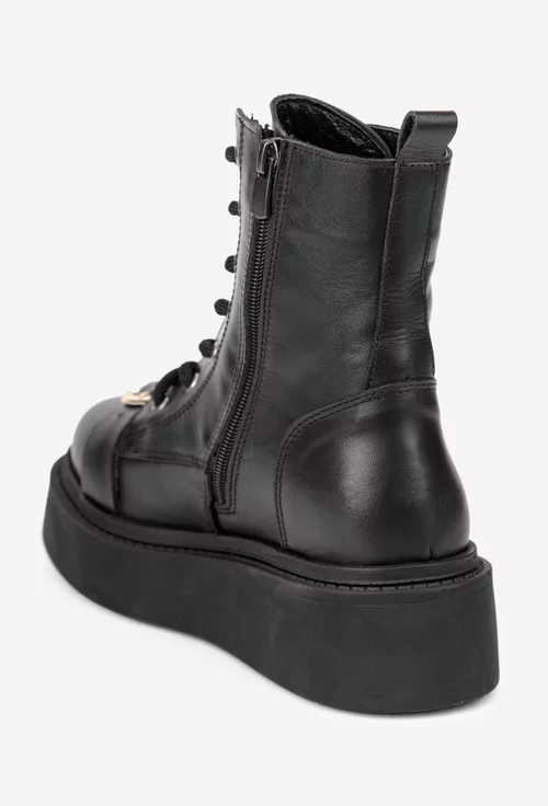 Ghete dama NUR negre din piele naturala