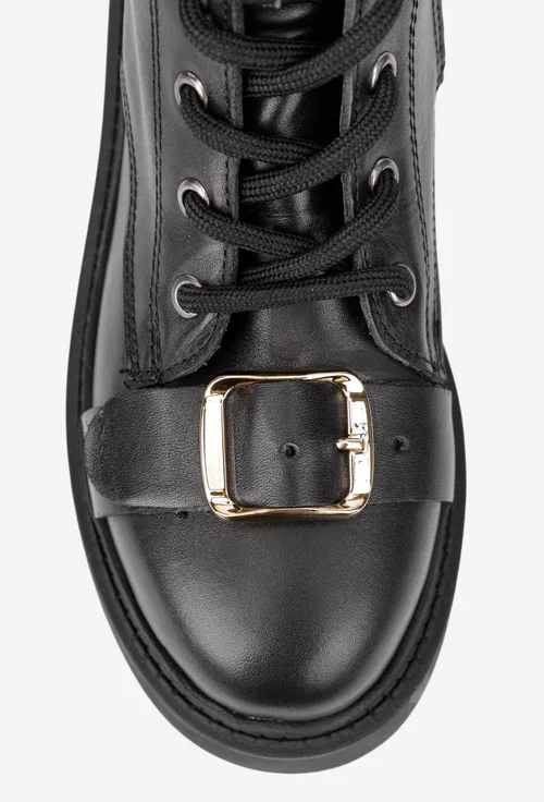 Ghete dama NUR negre din piele naturala