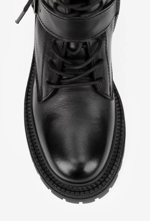 Ghete dama NUR negre din piele naturala