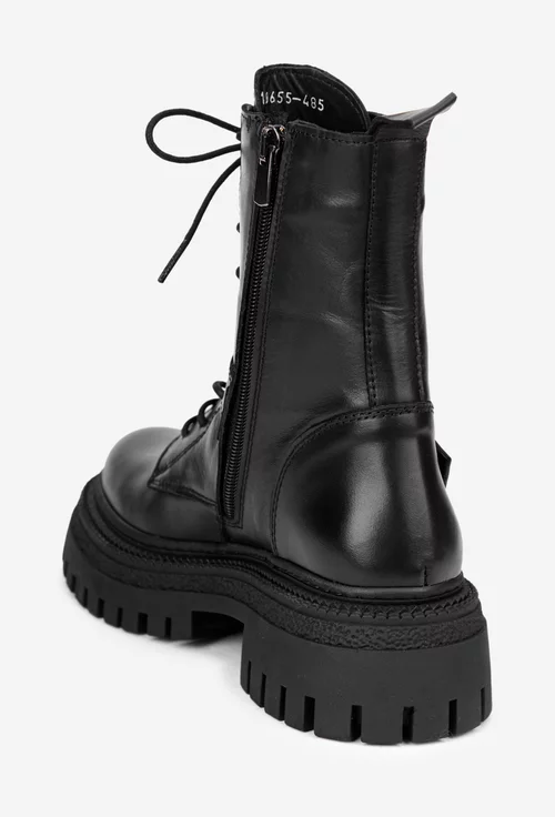 Ghete dama NUR negre din piele naturala