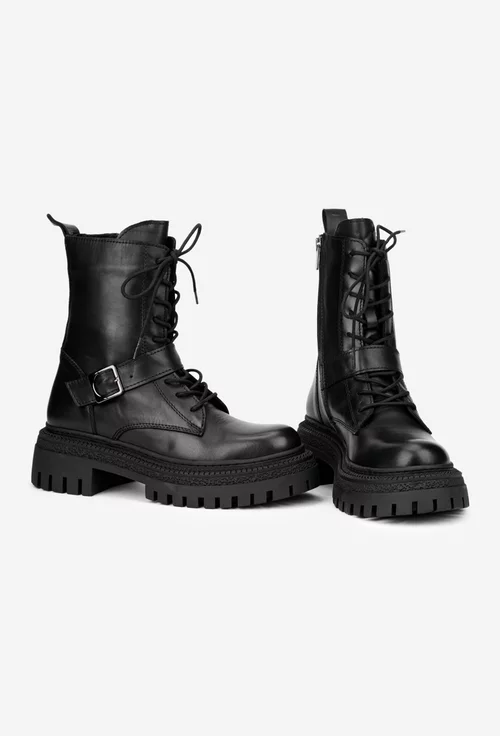 Ghete dama NUR negre din piele naturala