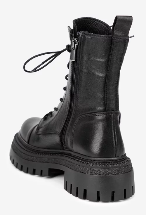 Ghete dama NUR negre din piele naturala