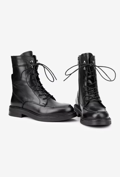 Ghete dama NUR negre din piele naturala