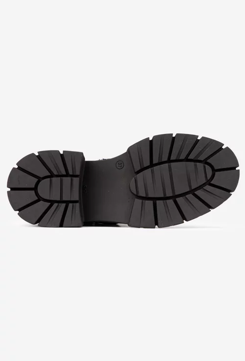 Ghete dama NUR negre din piele naturala picture - 4