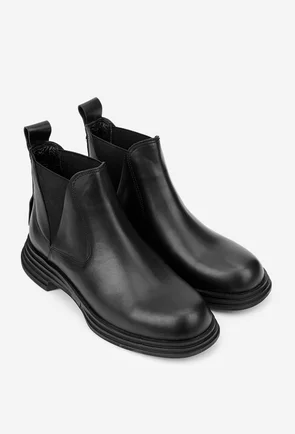 Ghete dama NUR negre din piele naturala si elastic