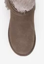 Ghete dama NUR taupe din piele intoarsa cu model