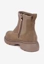 Ghete dama NUR taupe din piele intoarsa si material textil