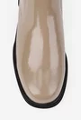 Ghete dama NUR taupe din piele lacuita