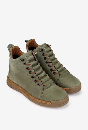 Ghete dama NUR verzi din piele nabuc