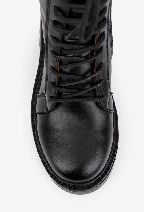 Ghete dama realizate din piele naturala neagra