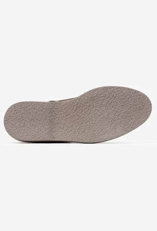 Ghete dama taupe din piele cu siret si fermoar picture - 4