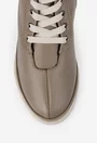 Ghete dama taupe din piele texturata