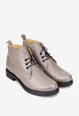 Ghete dama taupe din piele texturata