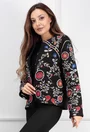 Jacheta neagra cu detalii colorate