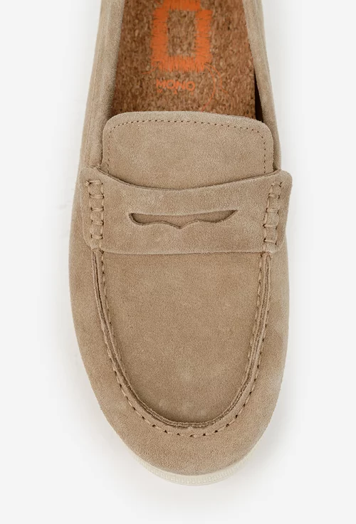 Mocasini barbati bej din piele intoarsa picture - 6