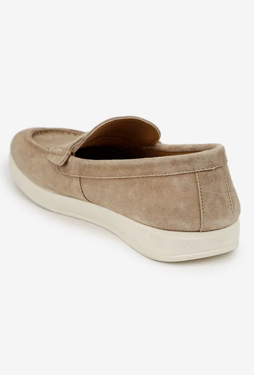 Mocasini barbati bej din piele intoarsa picture - 3