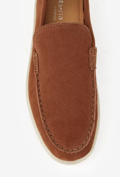 Mocasini barbati din piele intoarsa maro picture - 6