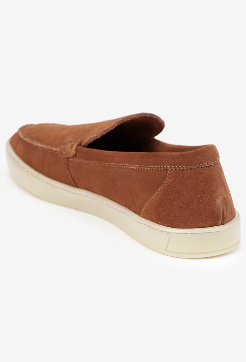 Mocasini barbati din piele intoarsa maro picture - 3