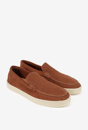 Mocasini barbati din piele intoarsa maro 42