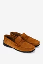 Mocasini barbati din piele nabuc maro
