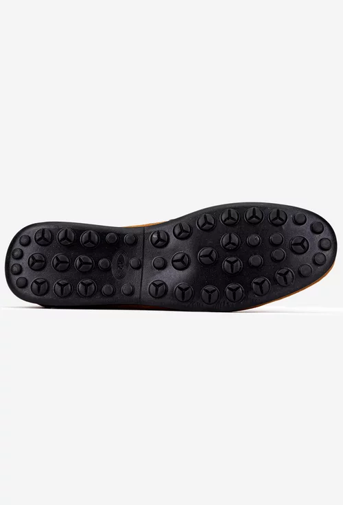Mocasini barbati din piele nabuc maro