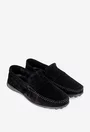 Mocasini barbati din piele nabuc neagra