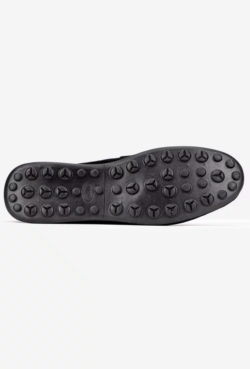 Mocasini barbati din piele nabuc neagra