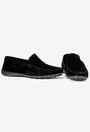 Mocasini barbati din piele nabuc neagra