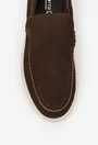Mocasini barbati maro din piele intoarsa