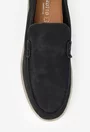 Mocasini barbati negri din piele nabuc
