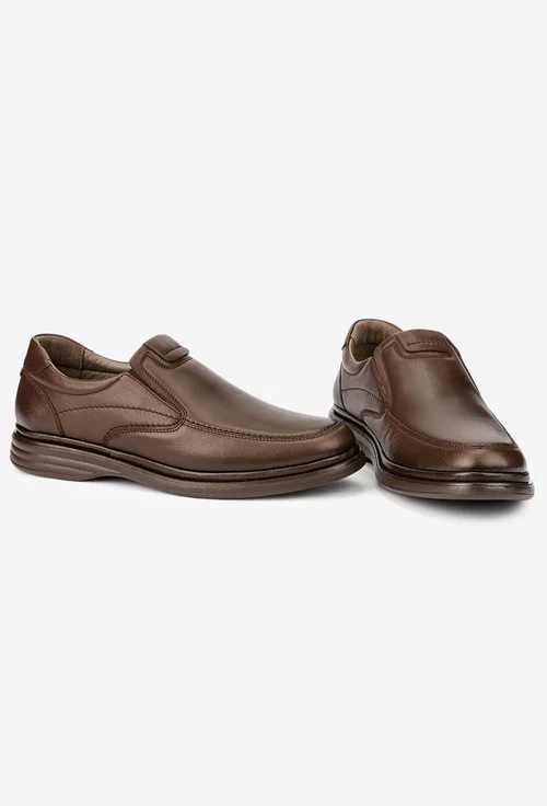 Mocasini barbati NUR maro din piele naturala picture - 6