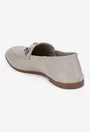 Mocasini dama accesorizati din piele grej