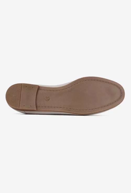 Mocasini dama accesorizati din piele grej