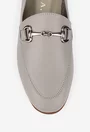 Mocasini dama accesorizati din piele grej