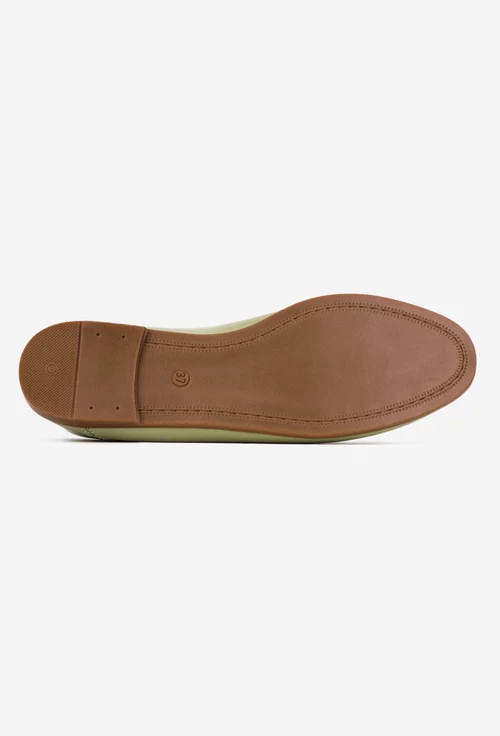 Mocasini dama accesorizati realizati din piele verde