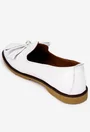 Mocasini dama albi din piele naturala cu ornament