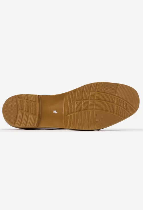 Mocasini dama albi din piele naturala cu ornament