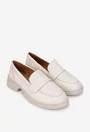 Mocasini dama bej din piele naturala