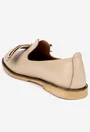 Mocasini dama bej din piele naturala cu ornament