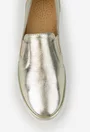 Mocasini dama din piele aurie