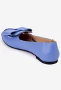 Mocasini dama din piele bleu naturala cu funda