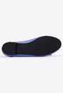 Mocasini dama din piele bleu naturala cu funda