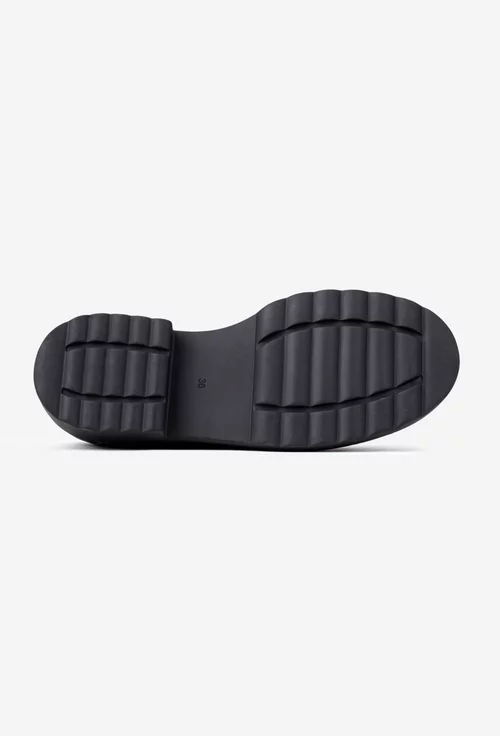 Mocasini dama din piele neagra cu imprimeu