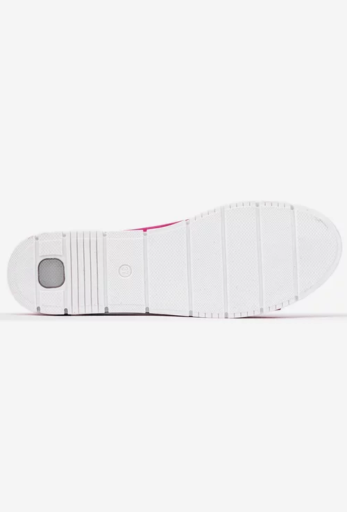Mocasini dama fuchsia din piele cu funda