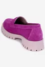 Mocasini dama fuchsia din piele intoarsa
