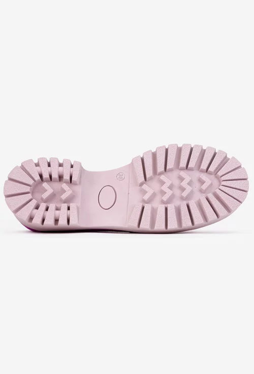 Mocasini dama fuchsia din piele intoarsa